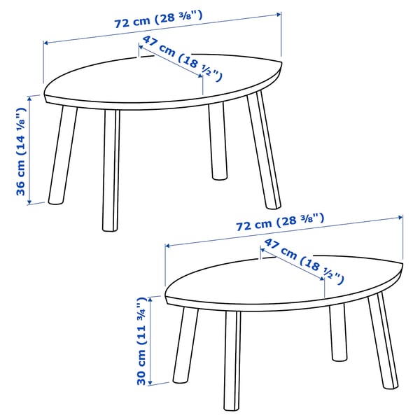 STOCKHOLM Nest of tables, set of 2, walnut veneer