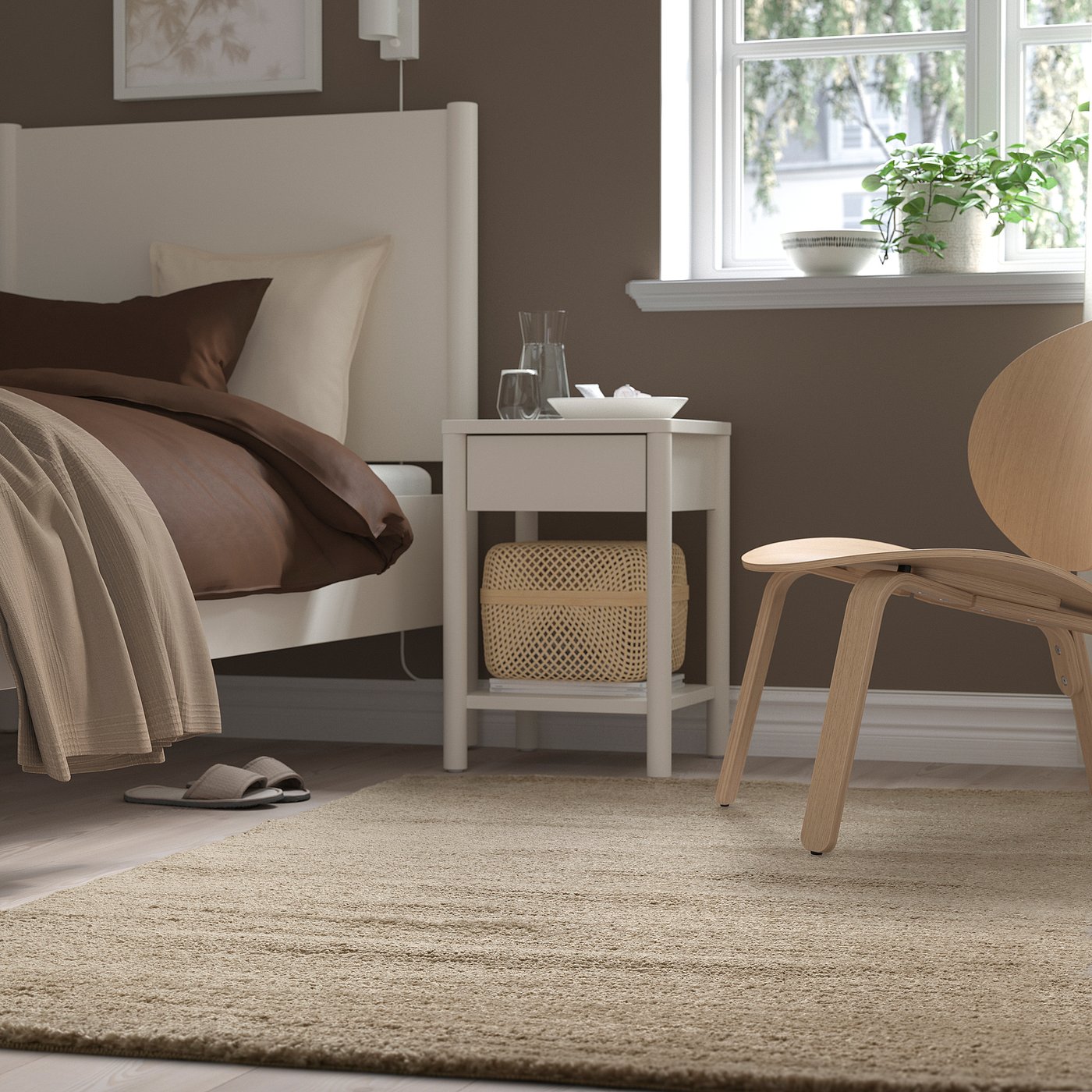 IKEA ストエンセ　133×195 STOENSE rug, low pile, medium gray, 133x195 cm (4'4