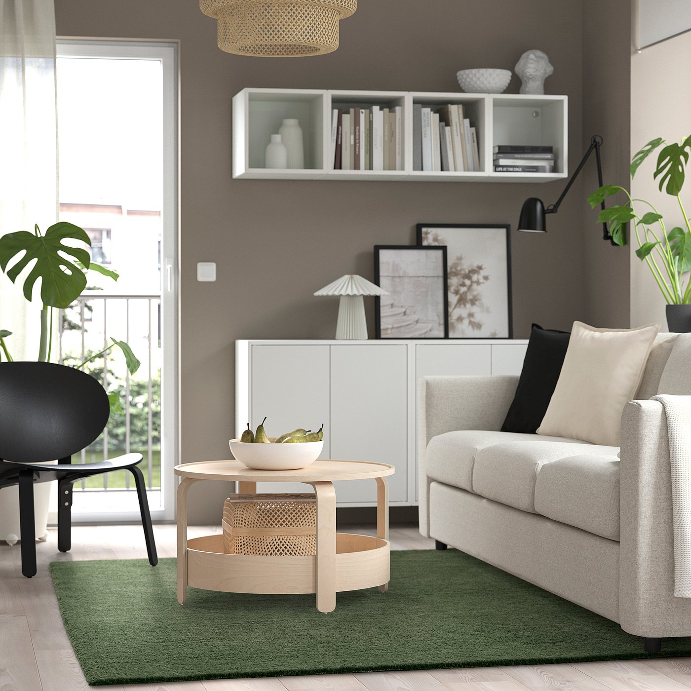 IKEA ラグ　STOENSE ストエンセ　オリーブグリーン, 133x195 イケア IKEA STOENSE ストエンセ ラグ パイル短 133x195 cm