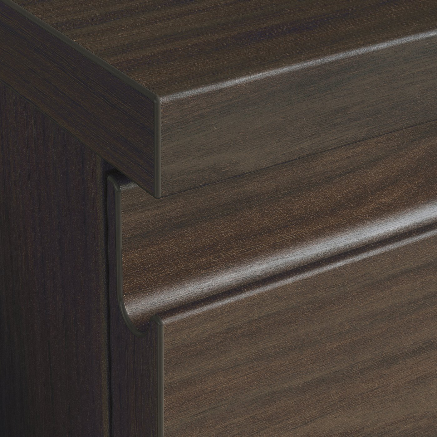 STORKLINTA chest of 3 drawers, dark brown/oak effect, 70x50x75 cm