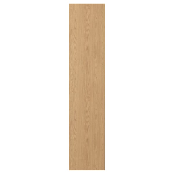 Wooden door with simple, light brown design.