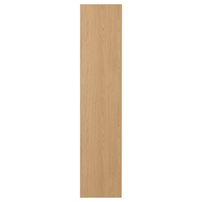Wooden door with simple, light brown design.