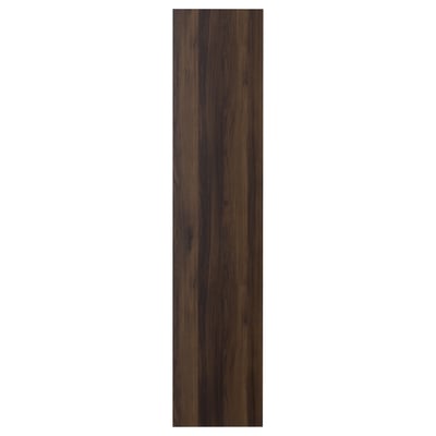 A dark brown, vertically-oriented STORKLINTA oak-patterned door with a sleek, simple design.