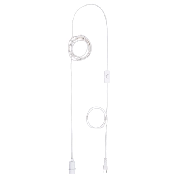 STRÅLA Cord set, white, 4 m