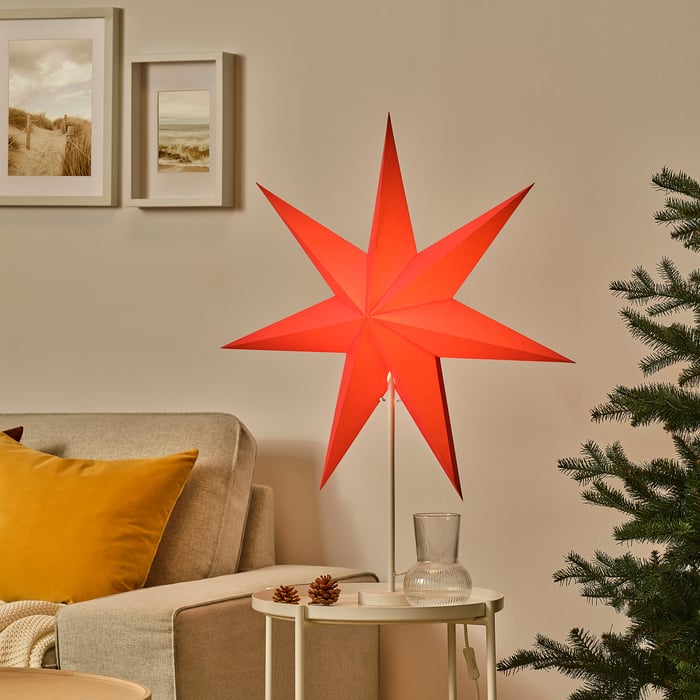 STRÅLA lamp shade, red, 70 cm - IKEA