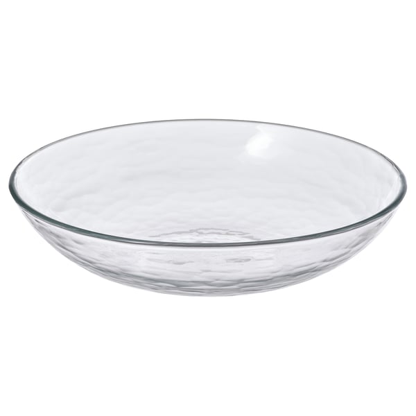 STRANDKRABBA Deep plate, glass/transparent, 19 cm