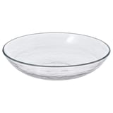STRANDKRABBA Deep plate, glass/transparent, 19 cm