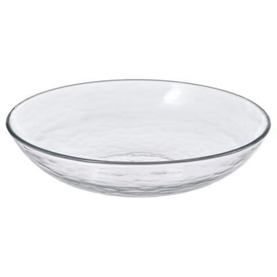 STRANDKRABBA Deep plate, glass/transparent, 19 cm