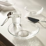 STRANDKRABBA Deep plate, glass/transparent, 19 cm