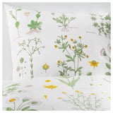 STRANDKRYPA Duvet cover and 2 pillowcases, floral patterned/white, 200x200/50x60 cm