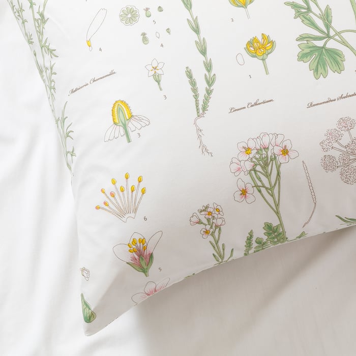 STRANDKRYPA pillowcase, white/floral pattern, 50x60 cm IKEA