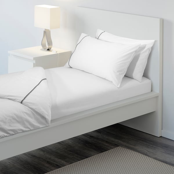 STRANDLOKA Fitted sheet, white, 90x200 cm