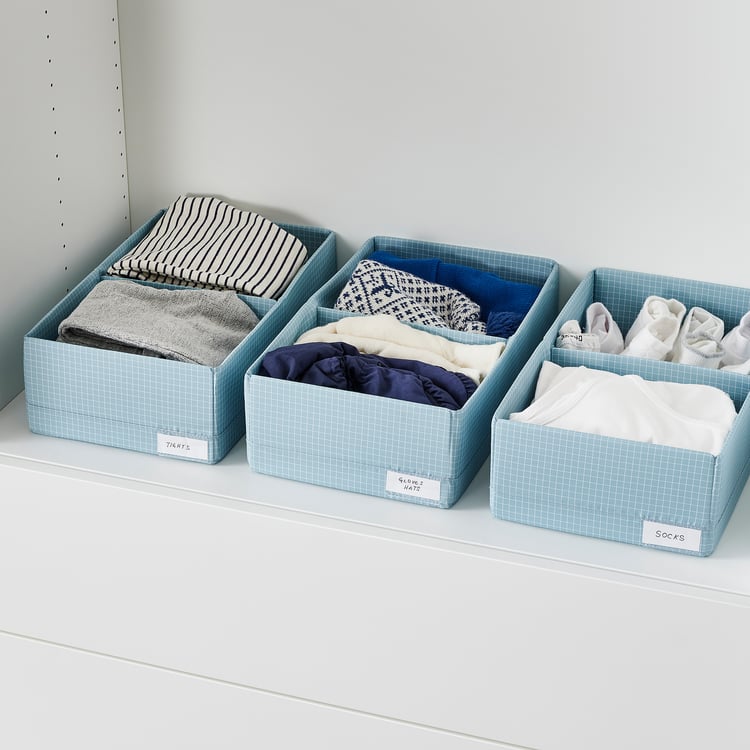 STUK Box with compartments, bluegrey, 20x34x10 cm IKEA