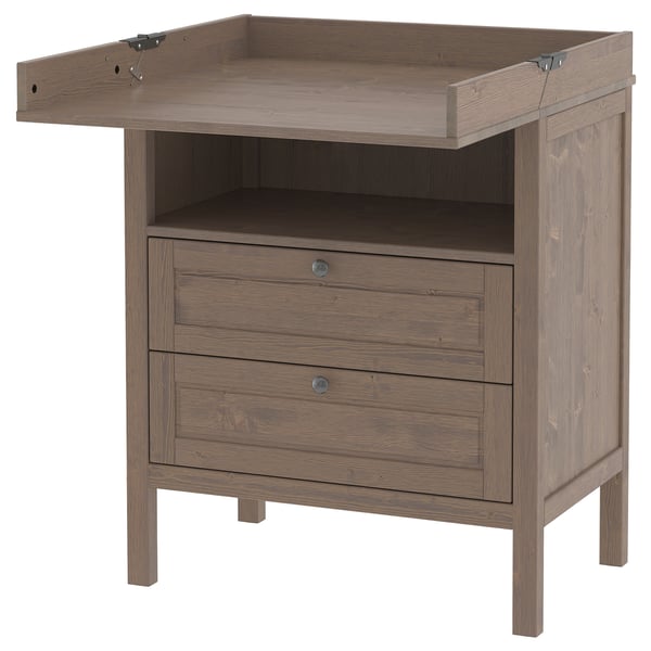 Sundvik Changing Table Chest Of Drawers Grey Brown Ikea