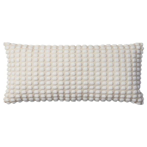 SVARTPOPPEL Cushion, off-white, 30x65 cm