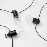 SVARTRÅ LED lighting chain with 12 bulbs, indoor black