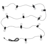 SVARTRÅ LED lighting chain with 12 bulbs, indoor black