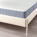 TÄLLÅSEN Upholstered bed frame with mattress, Kulsta light beige/Vesteröy extra firm, 160x200 cm