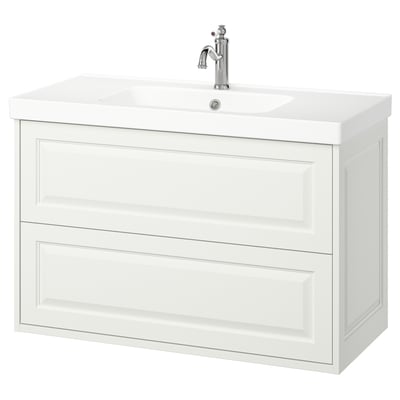 TÄNNFORSEN / ORRSJÖN Wash-stnd w drawers/wash-basin/tap, white, 102x49x69 cm