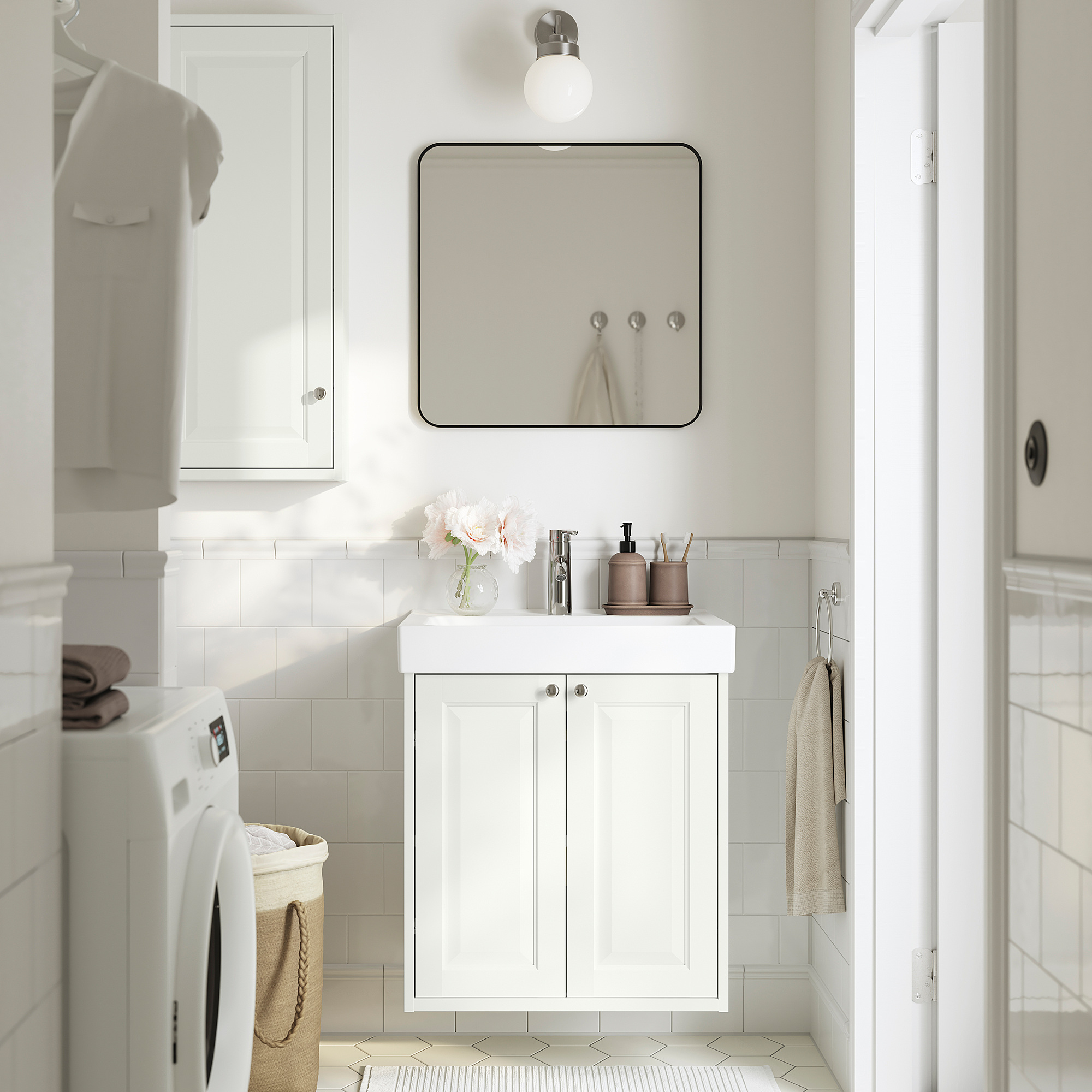 TÄNNFORSEN / ORRSJÖN Wash-stnd w drs/deep wash-basin/tap, white, 62x49x72 cm