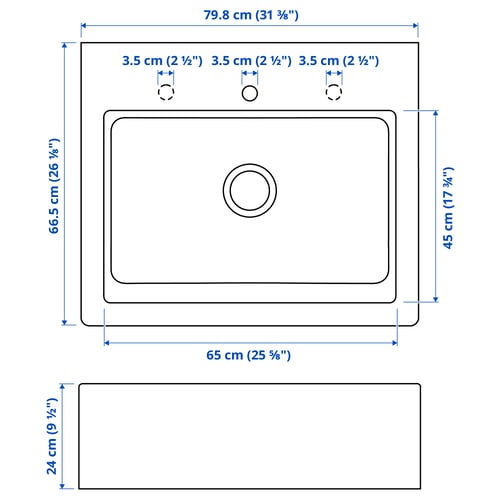 Illustration with measurements for the product: TALLSJÖN.