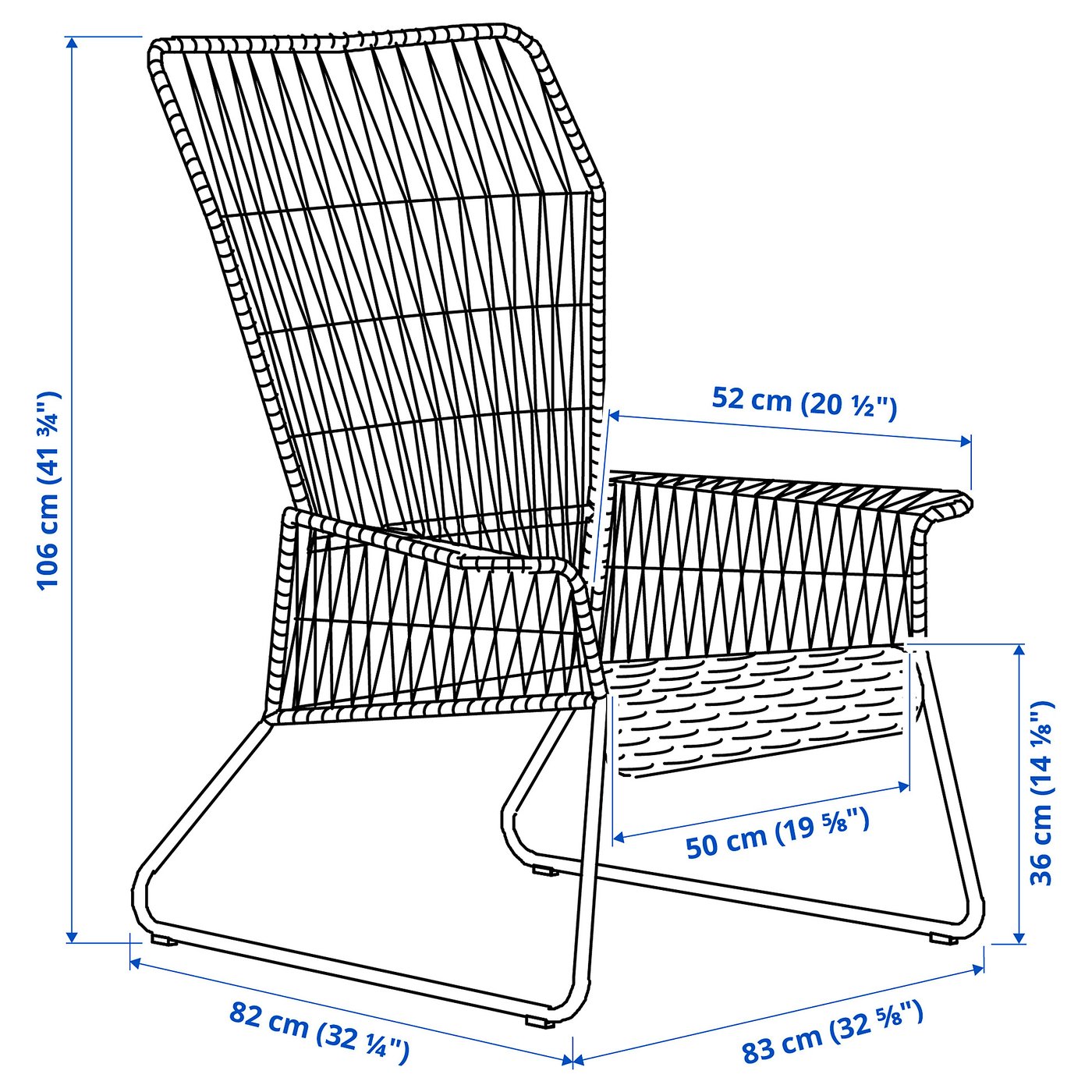 TALLSKÄR armchair, outdoor, anthracite - IKEA