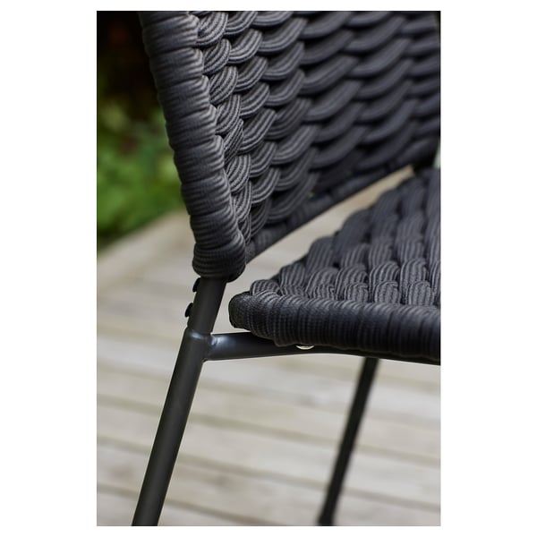 TEGELÖN Chair, in/outdoor, dark grey/black