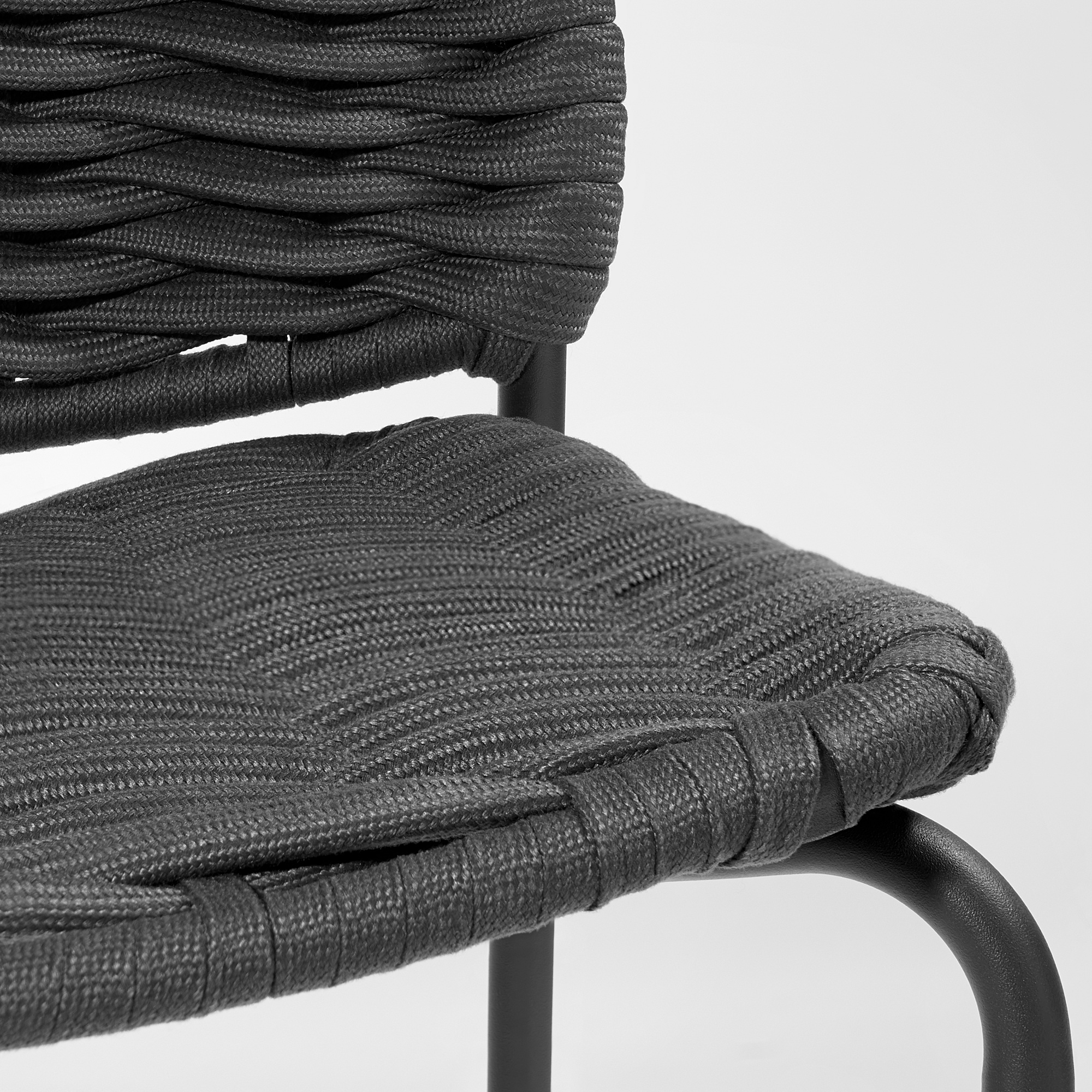 TEGELÖN Chair, in/outdoor, dark grey/black