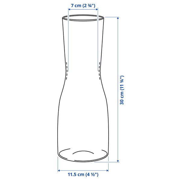 TIDVATTEN Vase, clear glass, 30 cm