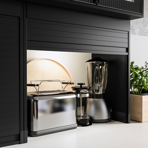 TITTEBO Tambour storage f small appliances, black, 60 cm