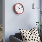 TJALLA Wall clock, pink, 28 cm