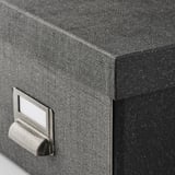 TJOG Storage box with lid, dark grey, 25x36x15 cm