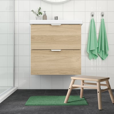 TOFTBO Bath mat, light green, 40x60 cm