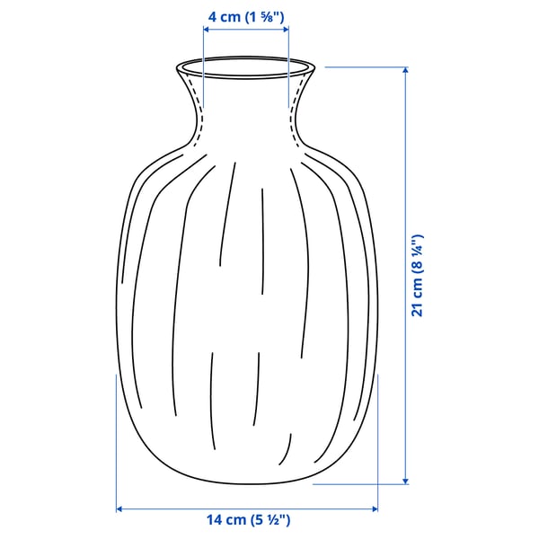 TONSÄTTA Vase, blue, 21 cm