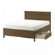 TONSTAD Bed frame with storage, brown stained oak veneer, 140x200 cm