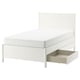 TONSTAD Bed frame with storage, off-white/Luröy, 120x200 cm