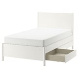 TONSTAD Bed frame with storage, off-white, 120x200 cm