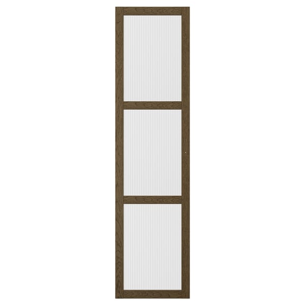 TONSTAD Door with hinges, brown/stained oak veneer glass, 50x195 cm