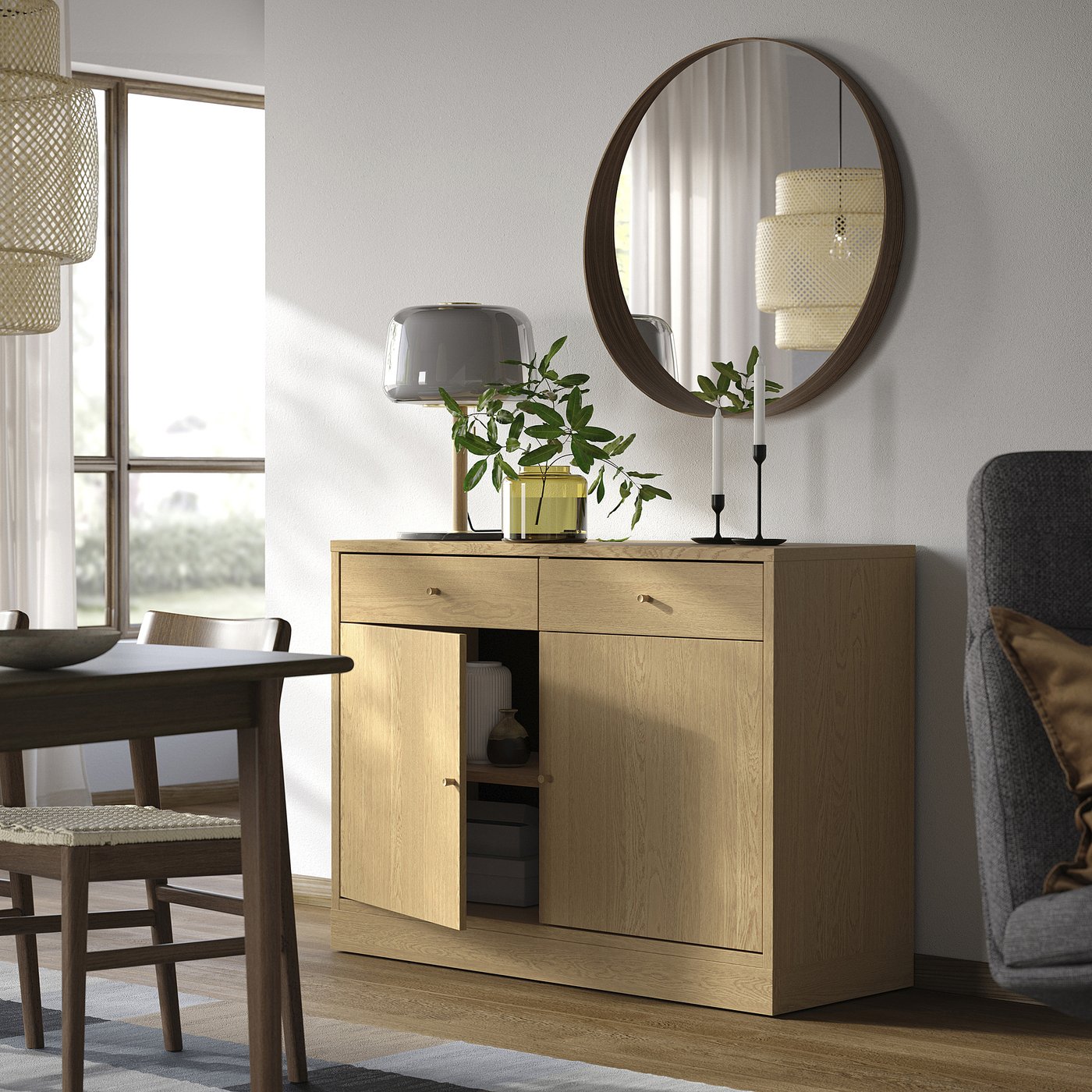 TONSTAD sideboard, oak veneer, 121x47x90 cm - IKEA