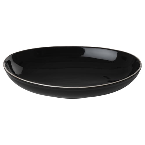 TOPPIGHET Bowl, black/oval, 25x17 cm IKEA