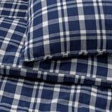 TORNTUSS Duvet cover and 2 pillowcases, dark blue/check, 200x200/50x60 cm