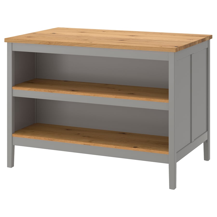 TORNVIKEN kitchen island, grey/oak, 126x77 cm IKEA