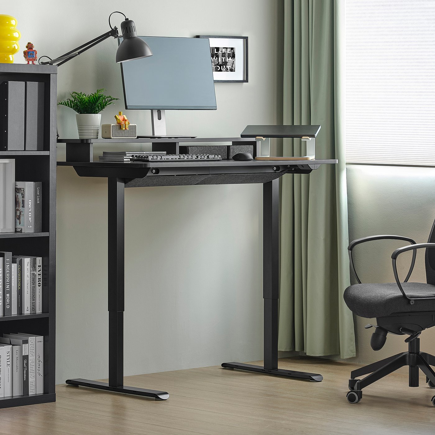 TRAVSPORT desk sit/stand, electric black, 120x70 cm - IKEA
