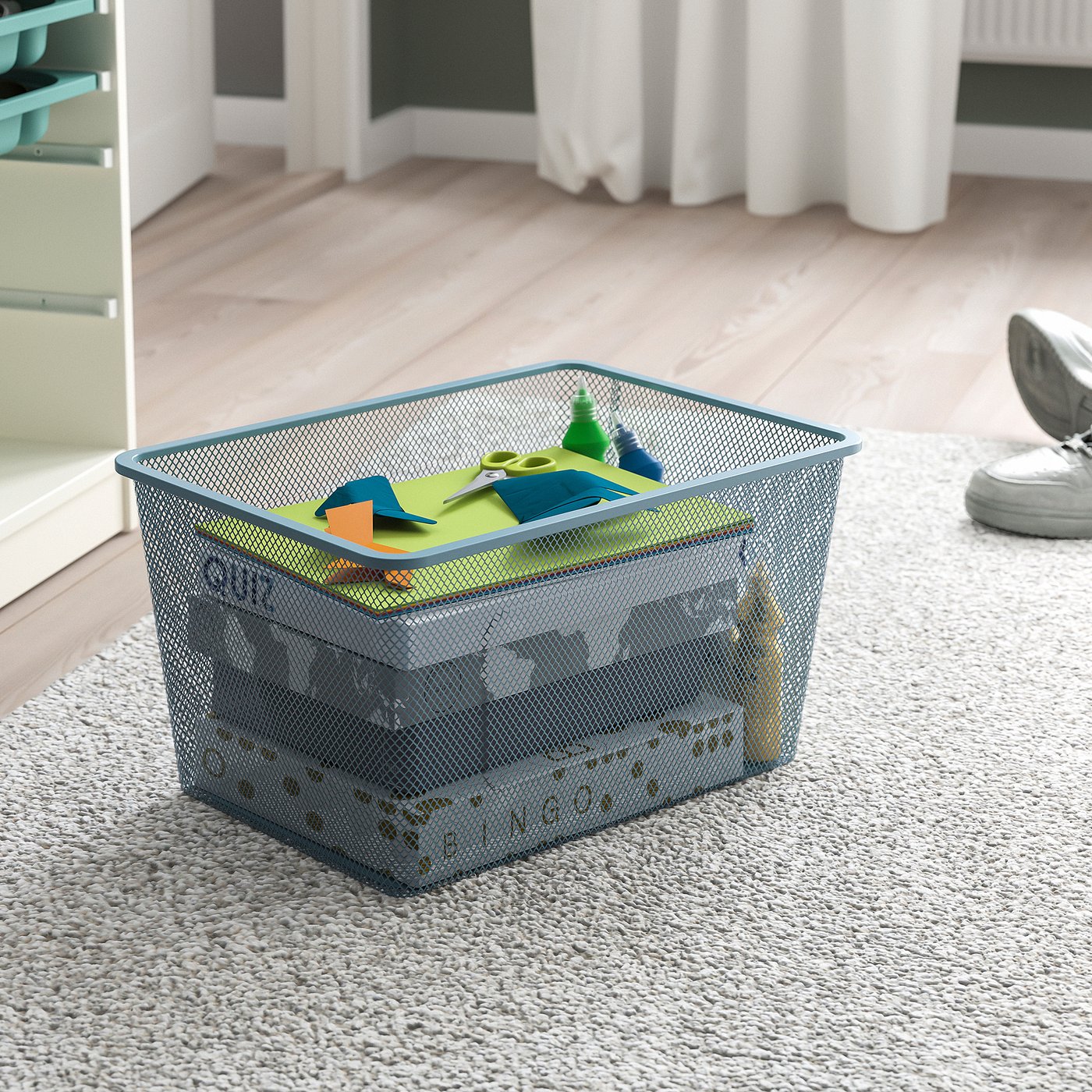 美品だけど訳あり　IKEA TROFAST & BOX4個　 BOXバラ売り不可 TROFAST mesh storage box, grey-blue, 42x30x23 cm - IKEA