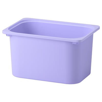 A purple TROFAST storage box, rectangular in shape with smooth edges, made from recycled plastic.