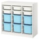 TROFAST Storage combination with boxes, room divider/white light blue, 99x44x95 cm