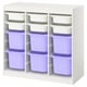 TROFAST Storage combination with boxes, room divider/white lilac, 99x44x95 cm