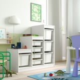 TROFAST Storage combination with boxes, white/white, 99x44x95 cm