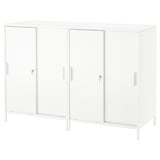 TROTTEN Cabinet with sliding doors, white, 160x110 cm