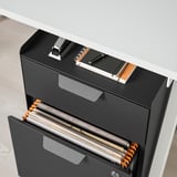 TROTTEN Drawer unit w 2 drawers on castors, anthracite